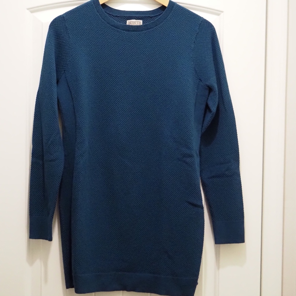Duluth Trading Co Women's S'no Sweat Crewneck Tunic Sweater; Sz Med; Color Blue